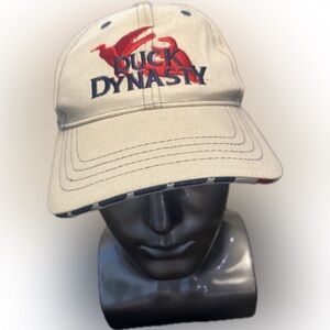 Duck Dynasty A&E Tan Red Ducks Adjustable Hat Cap Embroidered Cotton